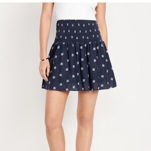 Smocked-Waist Mini Skirt